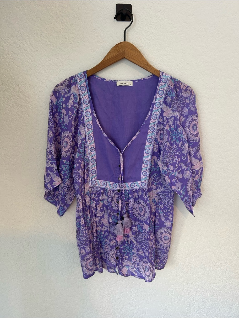SPELL Sannah Lavender Blouse S - Picture 4 of 11